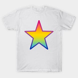 Bi+ Star (Pan Flag with Bi Flag outline) T-Shirt